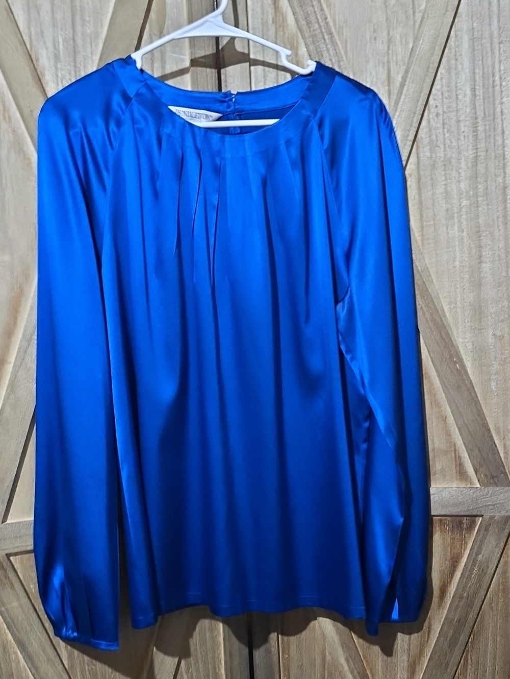 NWOT Pendleton Royal Blue Silk Blend Long Sleeve Blouse Womens Size 18